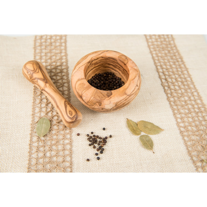 Wood Mortar And Pestle Set