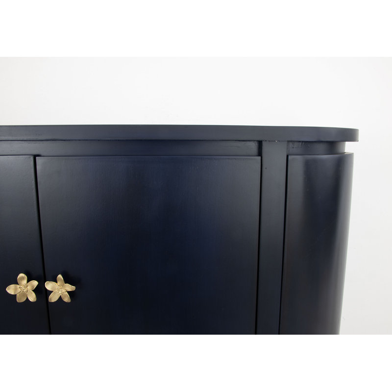 Octavia Solid Wood Accent Cabinet, Navy Blue