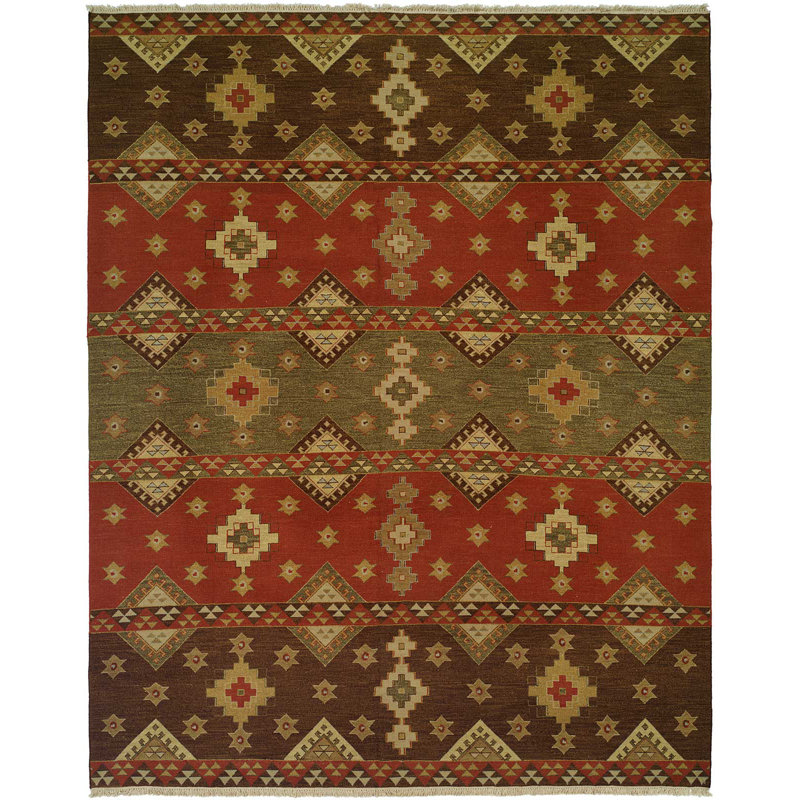 Wool Geometric Indoor Rug, Runner 2'6" x 12'