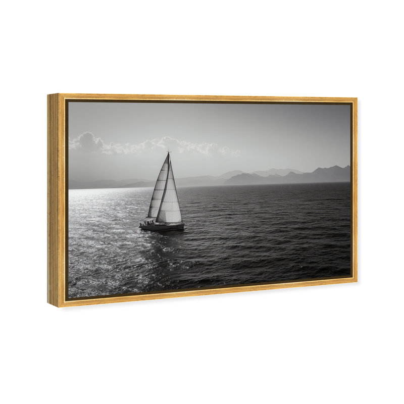 Edge Of Silence Print by Oliver Gal, 25"H x 37"W, Gold Floater Frame