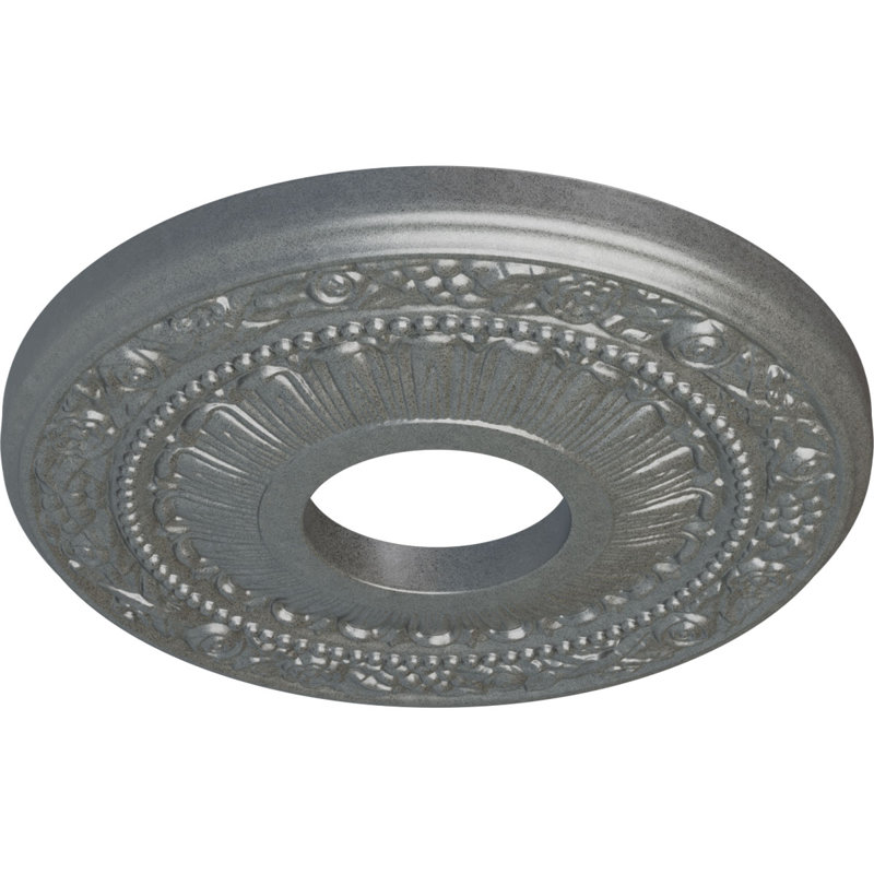 Médaillon de plafond H 12,125 po x l 12,125 po x P 0,875 po Nadia, Platinum