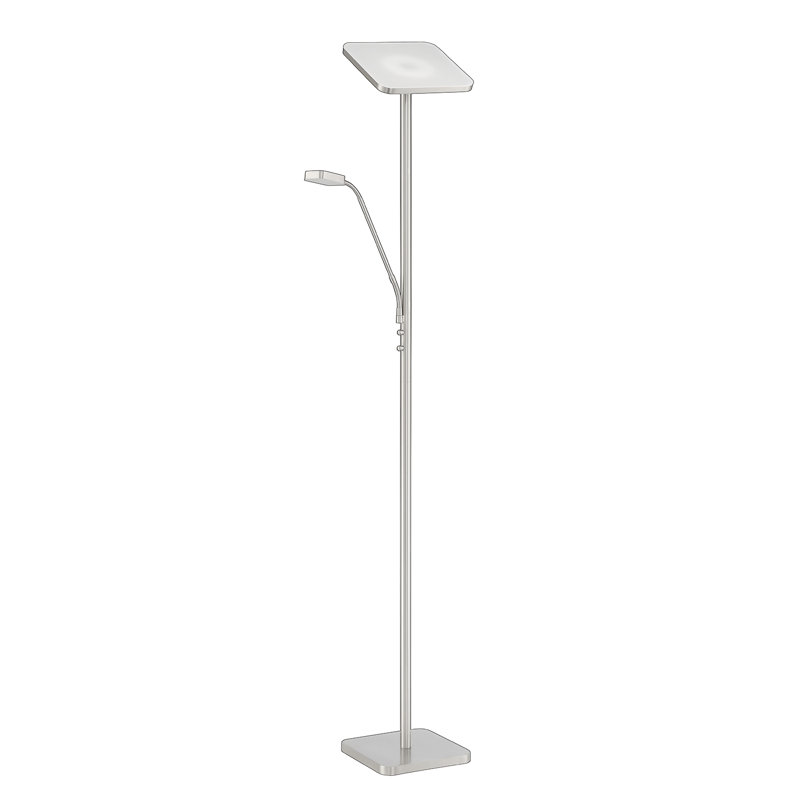 Torchère Aquirre noir et nickel satiné, Nickel satiné, Nickel satiné