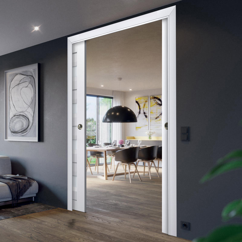 Portes de placard Veregio, 84 po x 80 po, Blanc