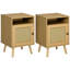 39cm W Rattan/Wicker,Solid + Manufactured Wood Bedside Table