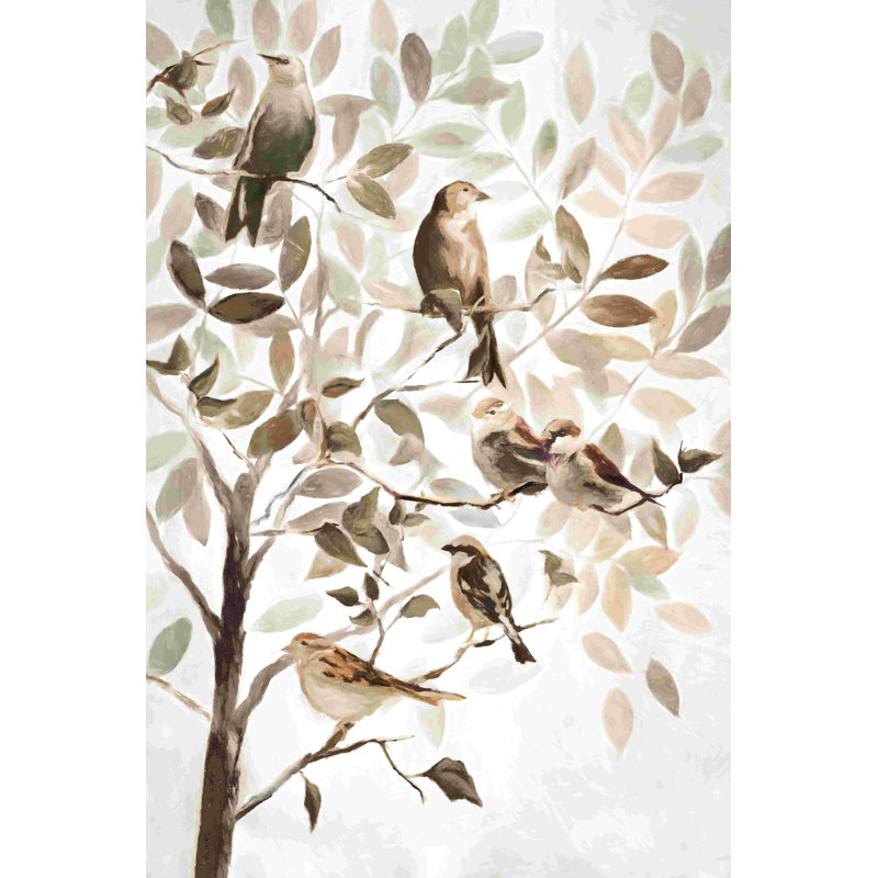 " Birds In Tree Painting ", 12" H x 8" W  