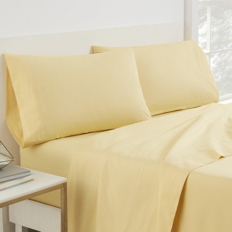 Ensemble de draps 225 fils, Simple TG, Jaune vif