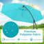 Parasol de patio décalé 10 pi avec base ajourée turquoise
