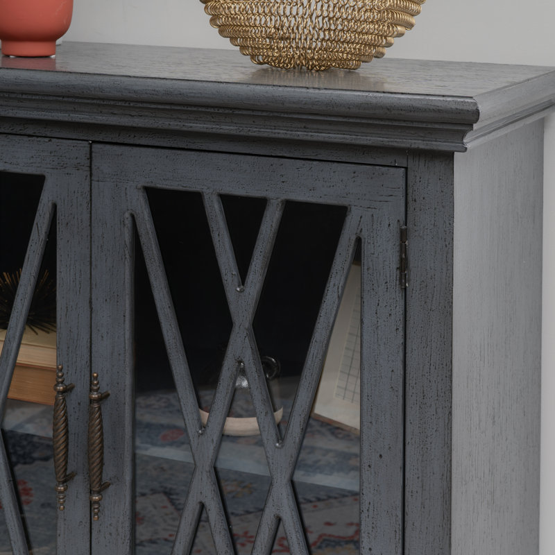Kelcey 2 Door Cabinet Grey, Gray