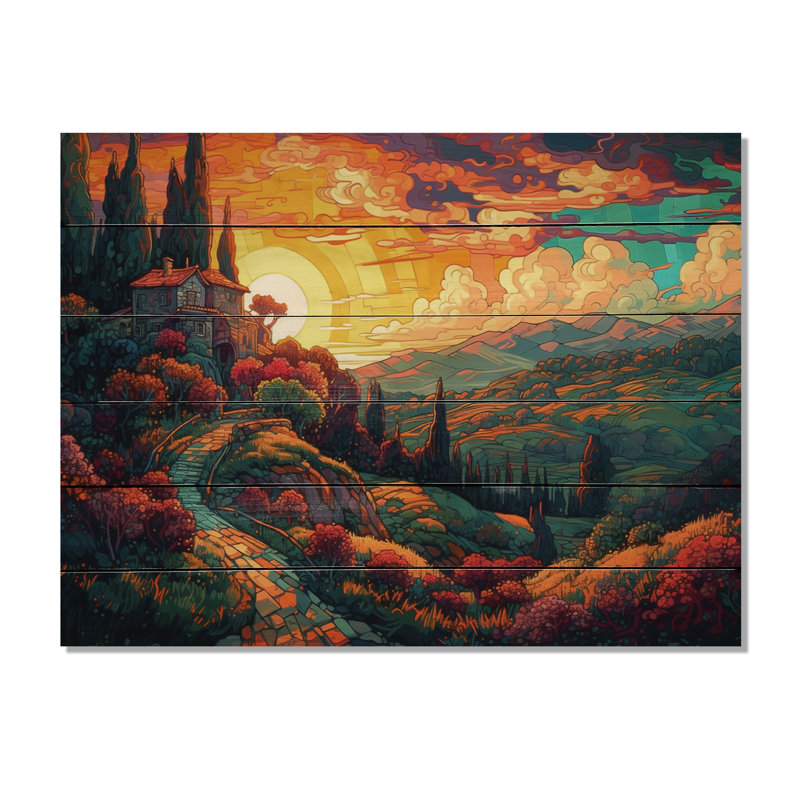 Rainbow Sky Valley I sur impression sur bois, H 10 po x l 20 po x P 0,78 po