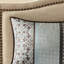 Édredon bleu grand 7 pièces géométrique avec jupe de lit et taies décoratives-124826382