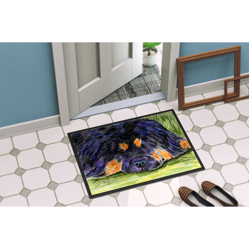 Tapis de porte d’intérieur anti-dérapant tibétain, Rectangle 2 pi x 3 pi