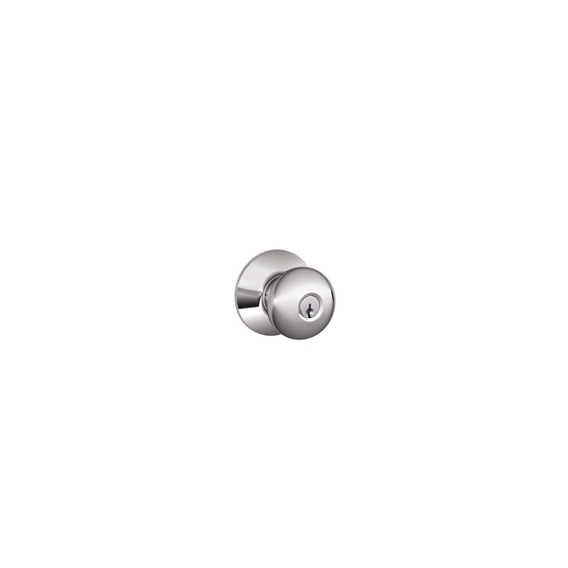 Plymouth F Series Keyed Entry Knobset with Round Rosette, Bright Brass