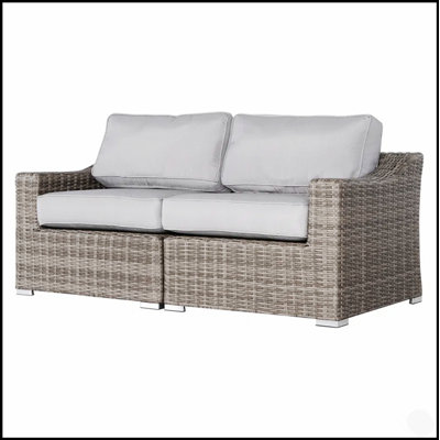 Chic Fully Assembled 66 Inch Wide Outdoor Wicker Loveseat With Plush Cushions – Ideal For Stylish Outdoor Relaxation
