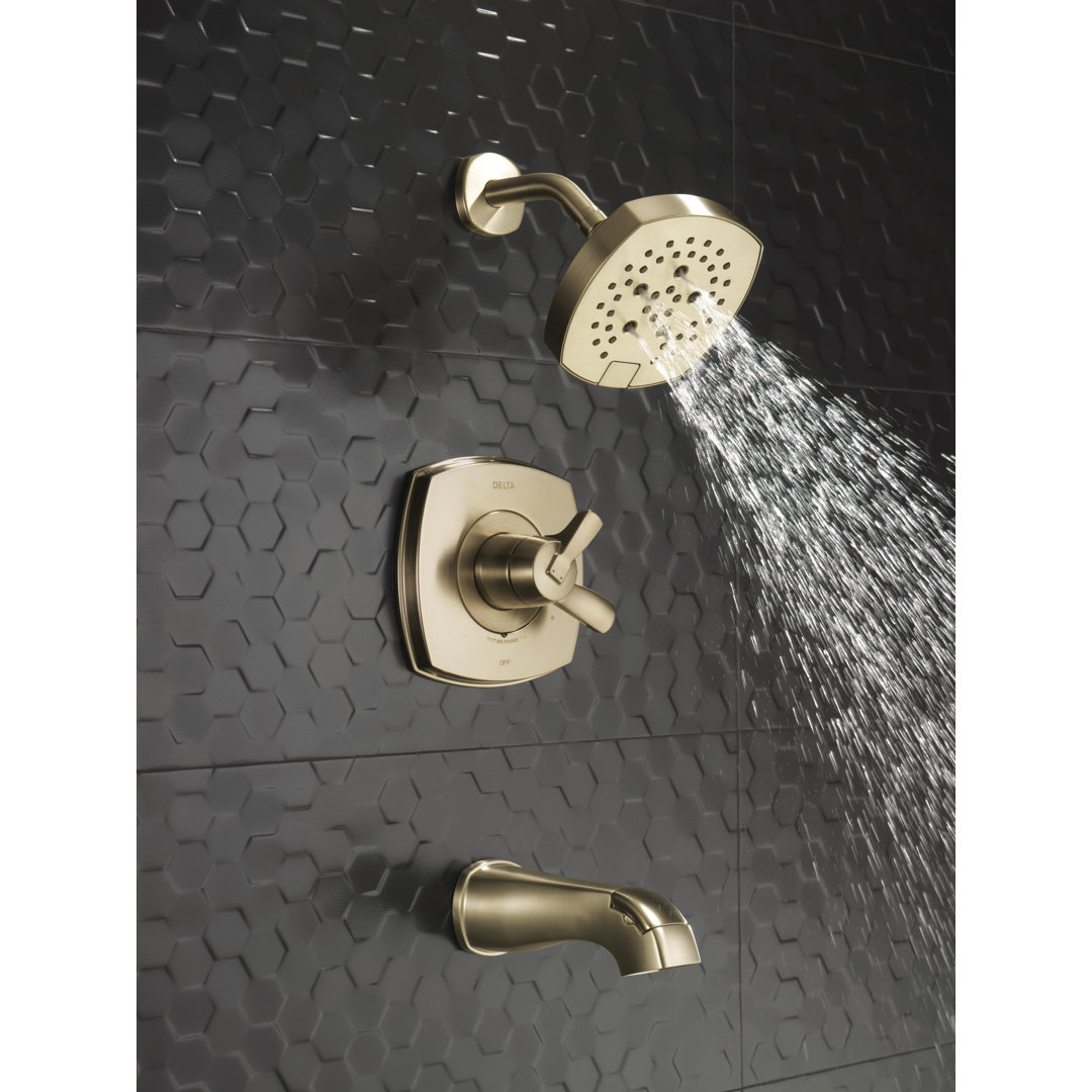 Stryke 17 Series Tub and Shower Faucet Trim with Diverter and H2Okinetic Technology Delta 