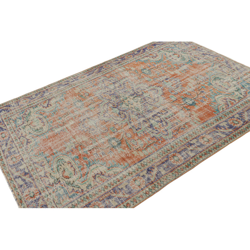 One-of-a-Kind Rectangle 5’6”x7’9” Hand Knotted Area Rug
