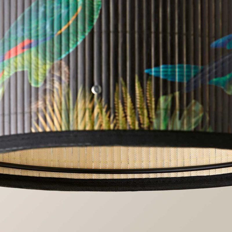 Anif Bamboo Drum Lamp Shade ( Slip-On ), 15cm H x 25cm W x 25cm D