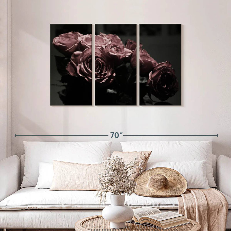 Roses mélancoliques Harnek, H 28 po x l 45 po