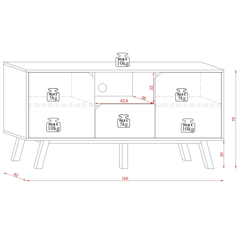 Jedidiah Unfinished TV Stand, Brown