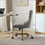 Fauteuil de bureau, siège de bureau en poils de lapin artificiel avec base en métal, chaise de bureau pivotante réglable, chaise de coiffeuse
