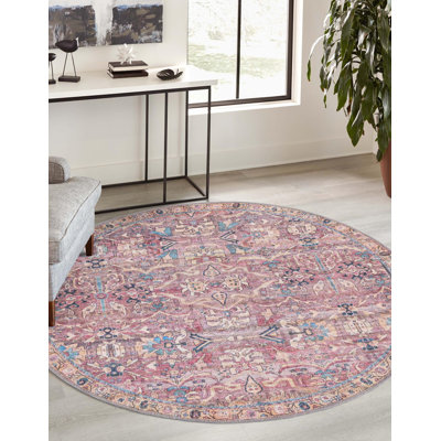Tapis rose tissé à la machine Gwaltney