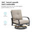 Fauteuil pivotant avec coussins Sunbrella