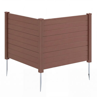 Clôture pour climatiseur Gymax 48'' x 38'', 2 panneaux avec piquets métalliques, poubelle sans creuser