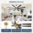 60 In. 8-plywood Double-sided Black and Walnut Blades Ceiling Fan With Remote Dc, Gold-713002702-713002698-713002696