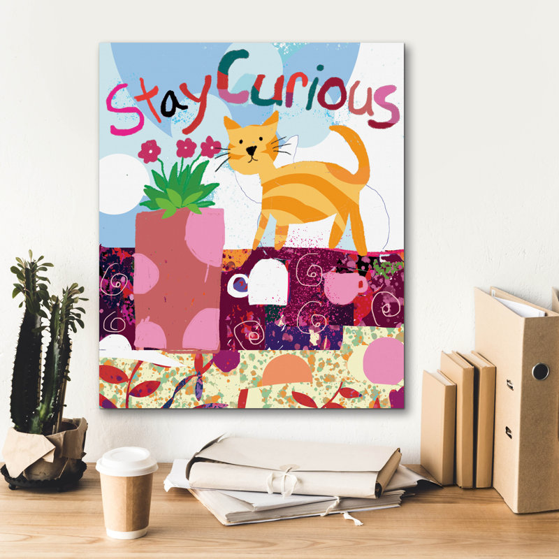 «Stay Curious» par Holly McGee, art mural sur toile, H 24 po x l 20 po x P 0,75 po