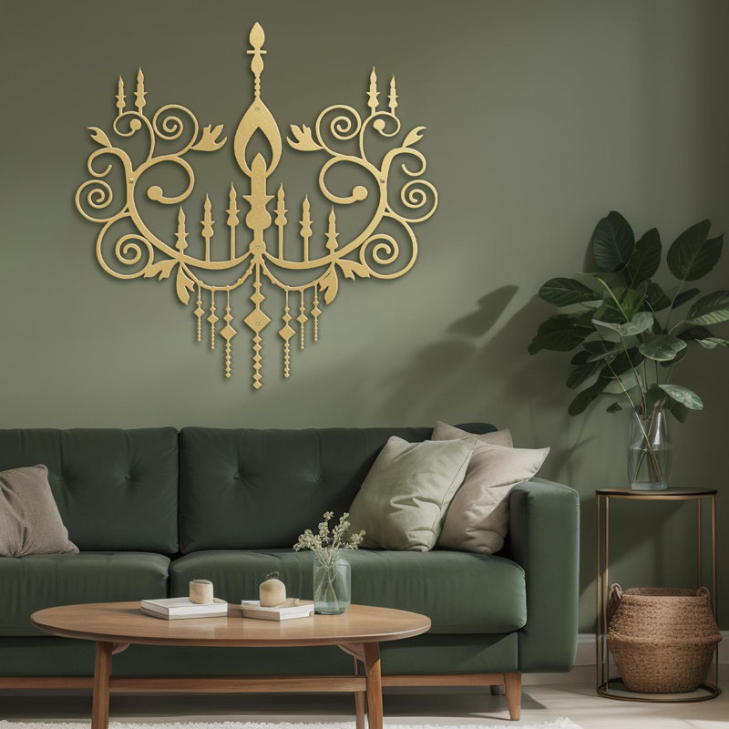 Wall Decor Metal, 30" H x 30" W x 0.05" D, Gold