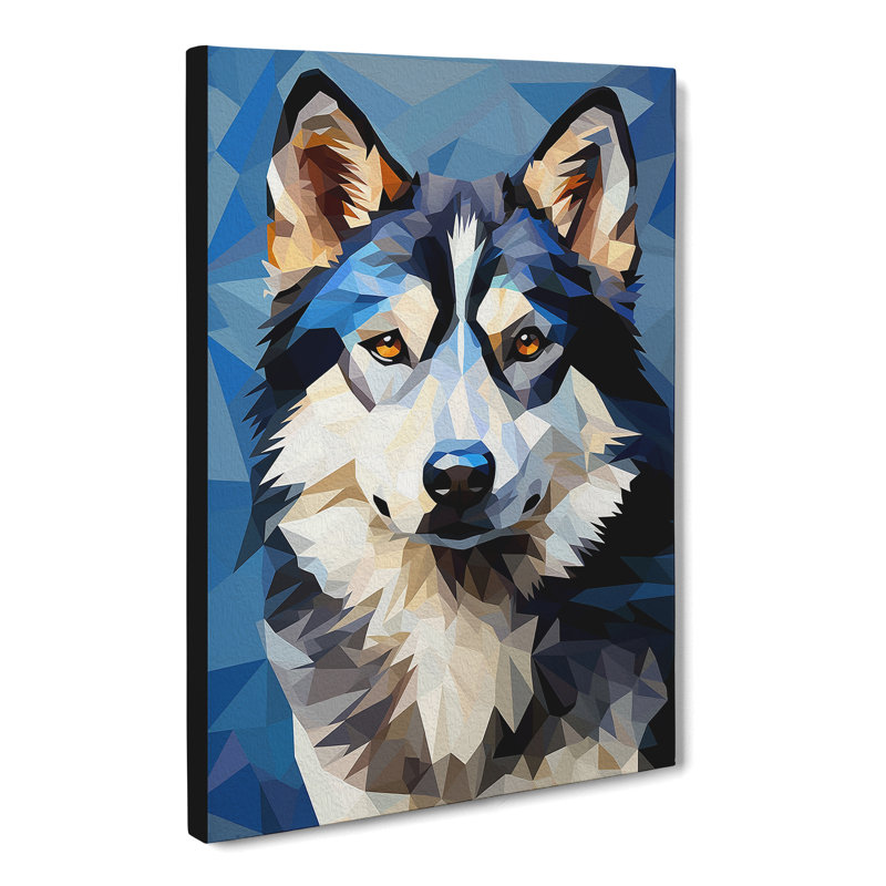 Husky Cubism - Wrapped Canvas, 60cm H x 40cm W x 3cm D