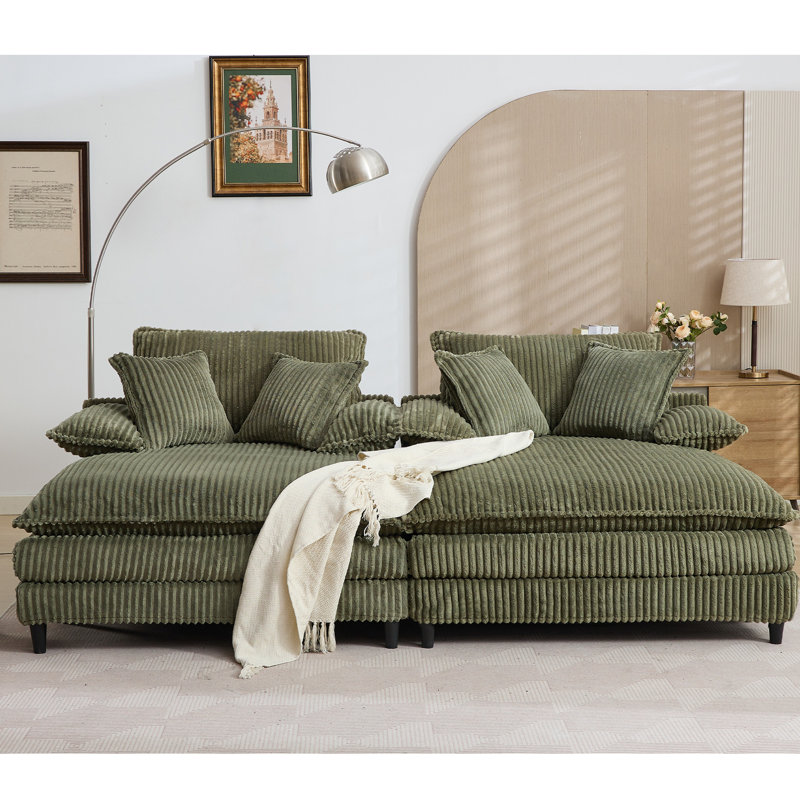 Méridienne surdimensionnée double l 109 po, Vert