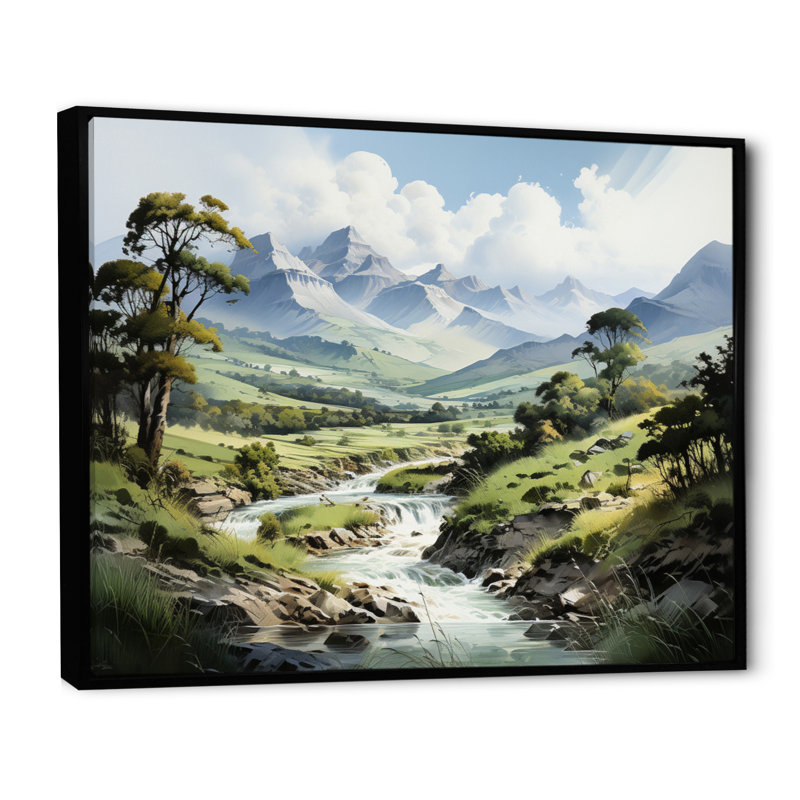 " Dominican Mountain Breezes II ", Black Floater Framed, 30" H x 40" W x 1.5" D