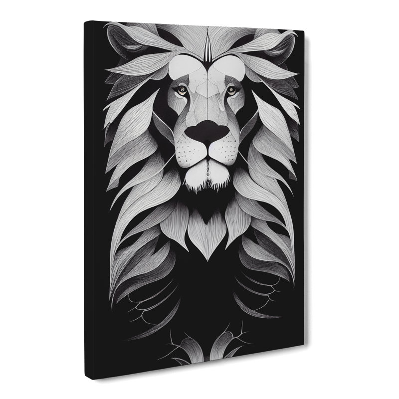 Lion Monochrome Vol.3 - Wrapped Canvas, 50cm H x 35cm W x 3cm D