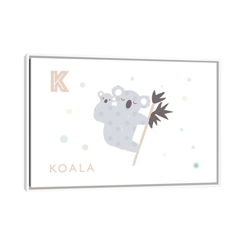 Koala - reproduction d'impression, H 40 po x l 60 po x 1,5 po, Toile blanche encadrée, Pas de tapis