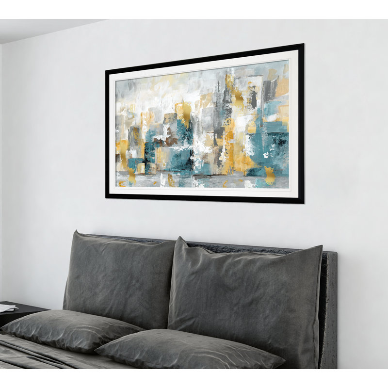 « city views i », reproduction de peinture à l’acrylique encadrée, Noir, H 30 po x l 40 po x P 1,5 po