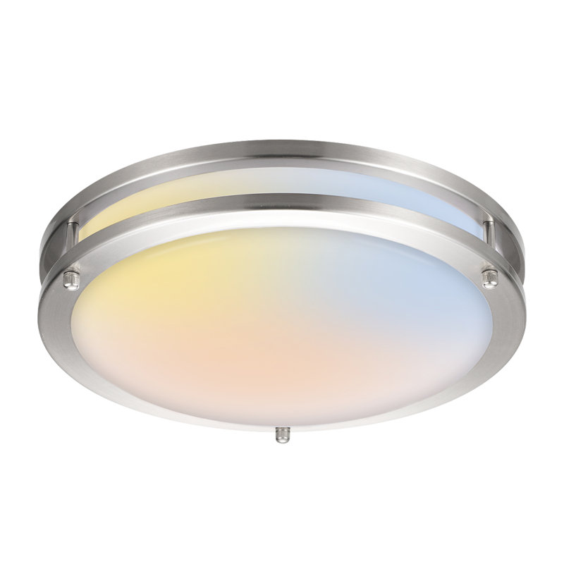 Nevills Double Rings Dimmable LED Flush Mount Ceiling Light, for Kitchen,Hallway,Bedroom, 4" H x 16" W x 16" D