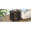 Table de bout de table d'appoint au design à volets avec deux paniers en gazon tressé-129515088