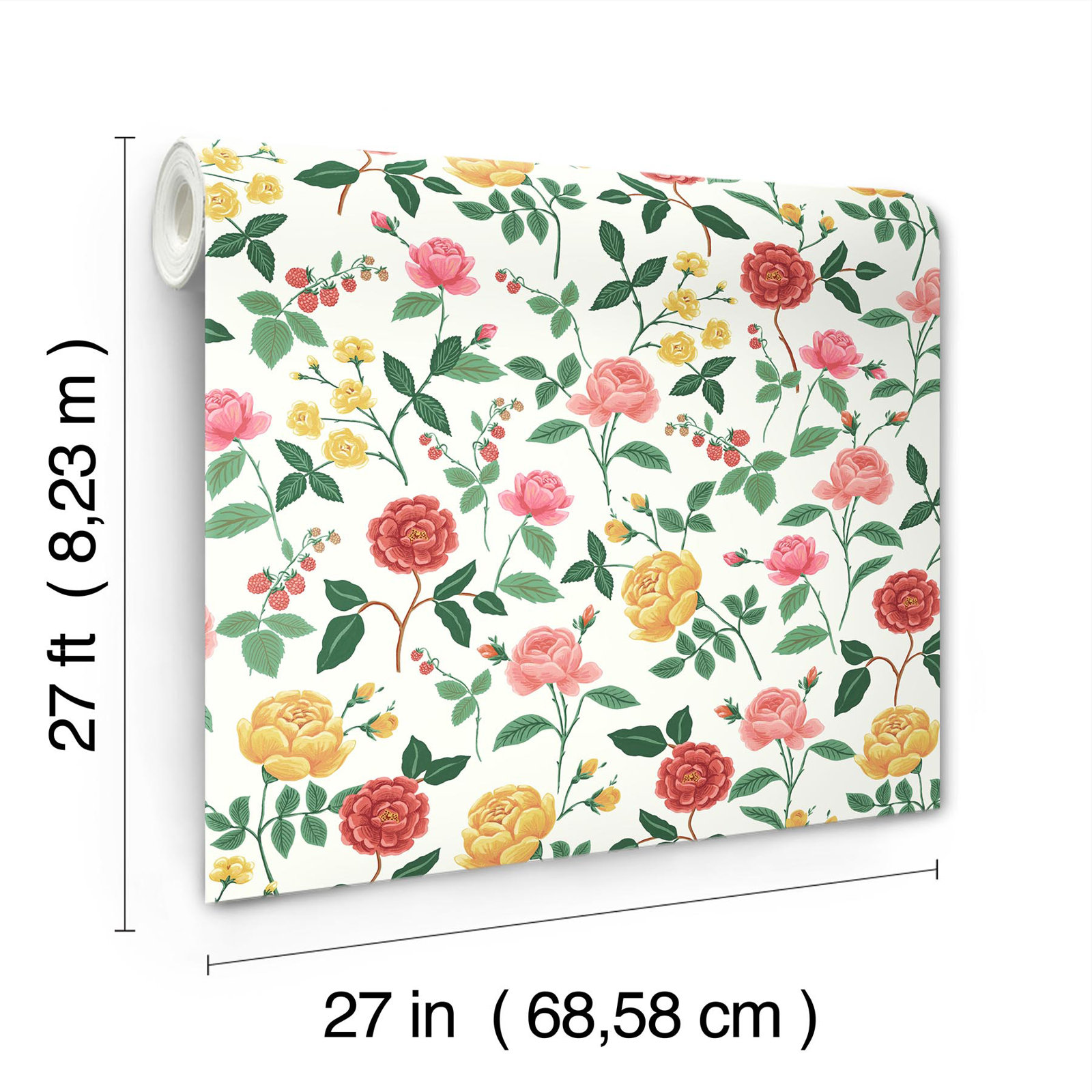 Roses Wallpaper Double Roll, Blush