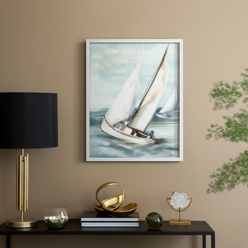 NAUTICAL Series LVII, reproduction encadrée - bois massif, H 11 po x l 9 po, Blanc
