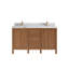60 po Elizabeth X P 22 po D Meuble-lavabo double en quartz naturel foncé avec quartz-106309365