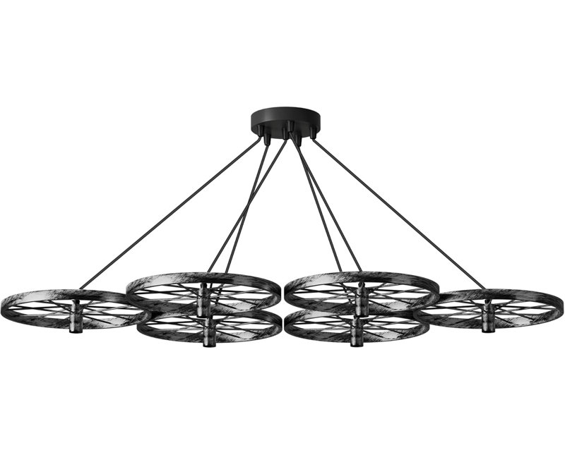 6 - Light Brushed Silver Unique/Statement Pendant, No
