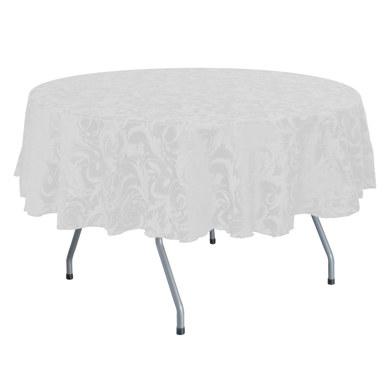 Solid Color Round Tablecloth, White, 72" L x 72" W, 1