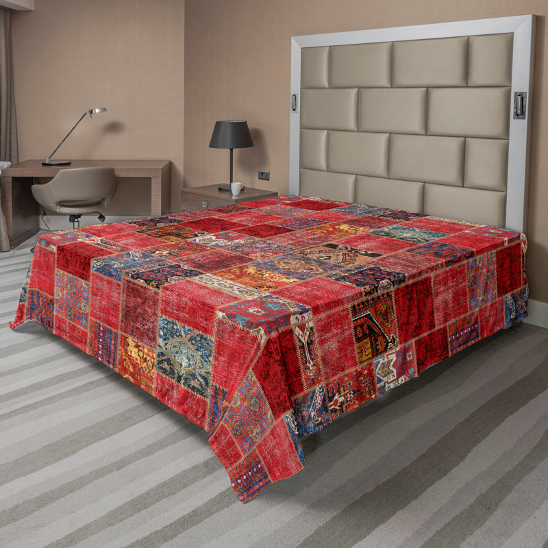 Multicolore Ambesonne, Drap plat de taille double