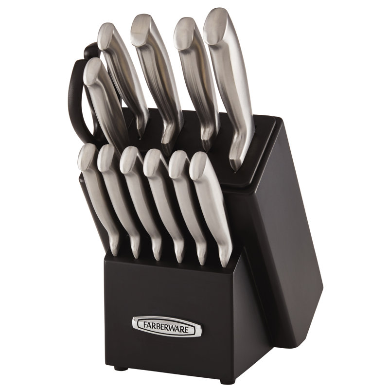 Farberware Edgekeeper Professional 13-Piece Knife Block Set with Built-In Sharpener