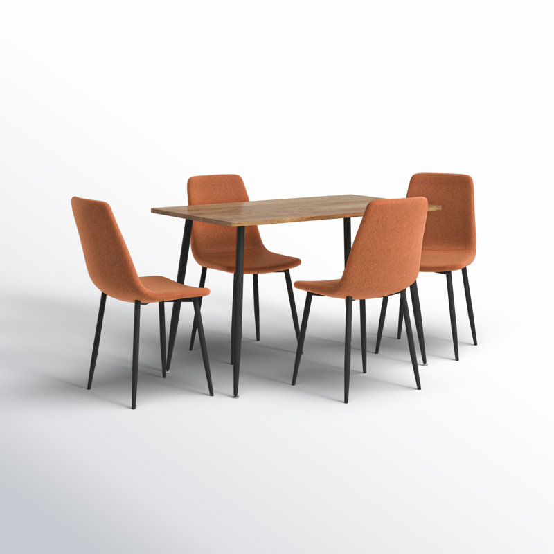 Tapscott 5-Piece Stain Resistant Upholstered Dining Set, Terra