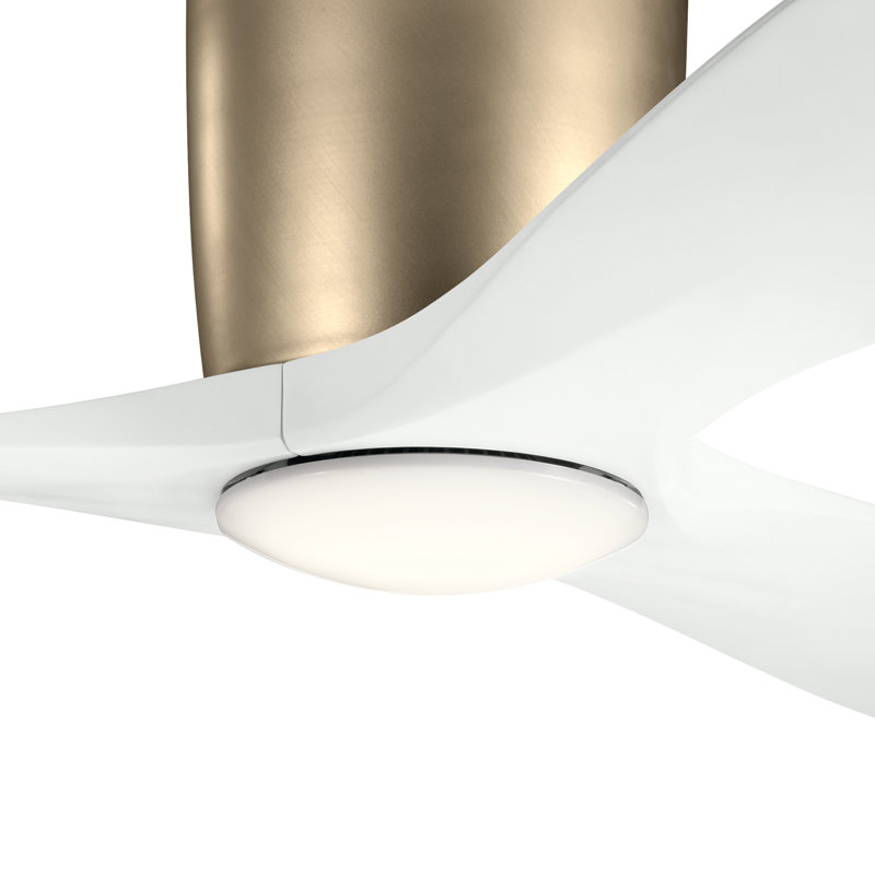 Ventilateur de plafond 48 pales 48 pouces Volos, Or avec pales blanc mat