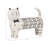 Modern Ceramic and Suar Wood Cat Figurines Handcrafted Stoneware Decorative Sculptures Set of 2-89124595