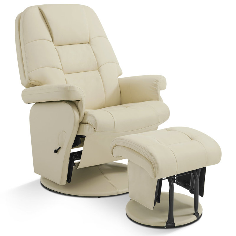Latitude Run® Mithusha Swivel Glider Recliner with Ottoman, Reclining ...
