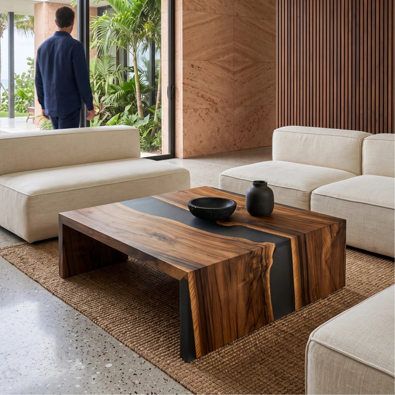 Coffee Table, 13.7" H x 27.6" L x 27.6" W