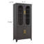Classeur vertical en métal pour bureau à domicile avec portes en verre et 3 tablettes réglables-257591101